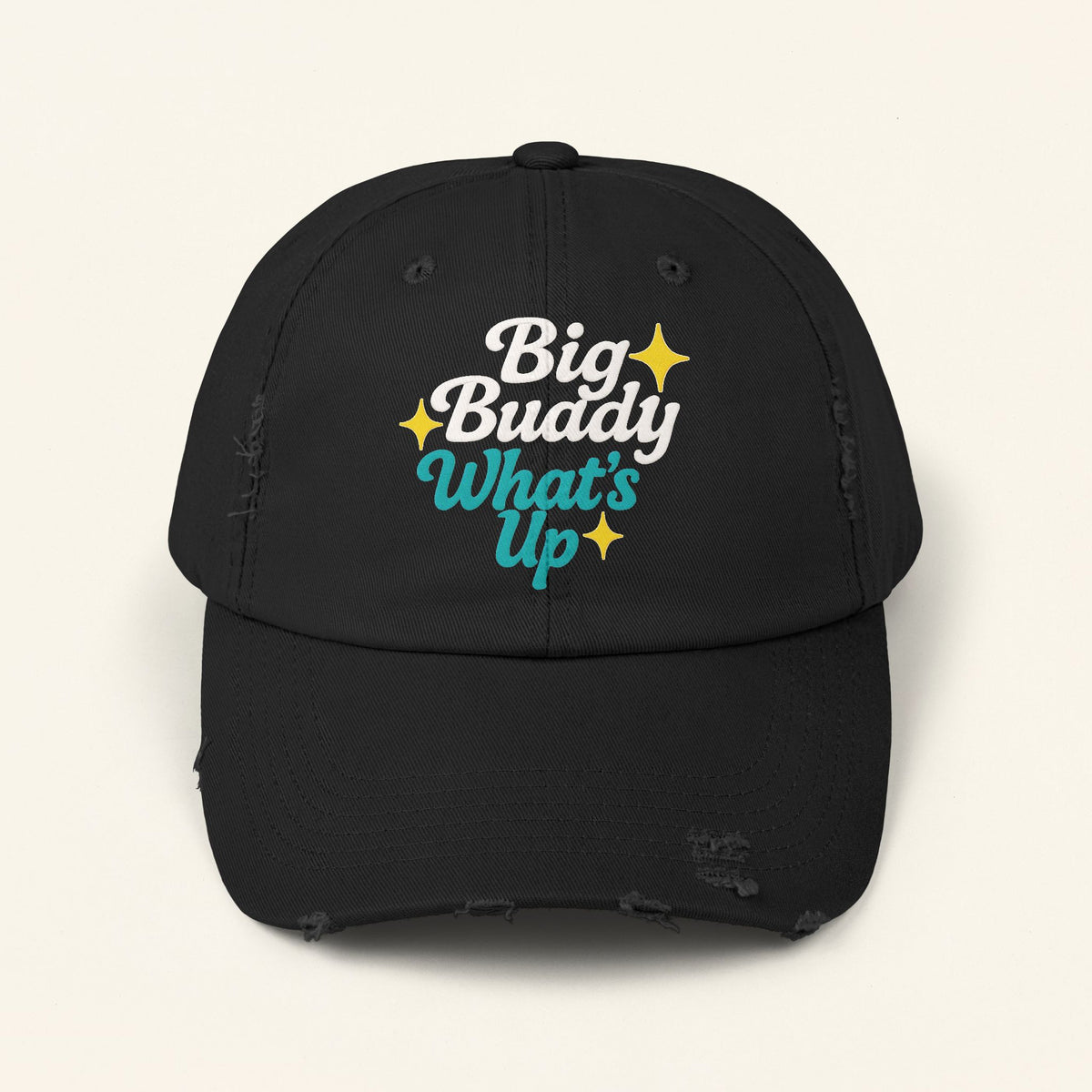 Big Buddy Whats Up Trendy Unisex Distressed Cap, Casual Hat, Gift for Friends, Summer AccessHeadwearory, Birthday Gift, Cool - Irie Blues Boutique