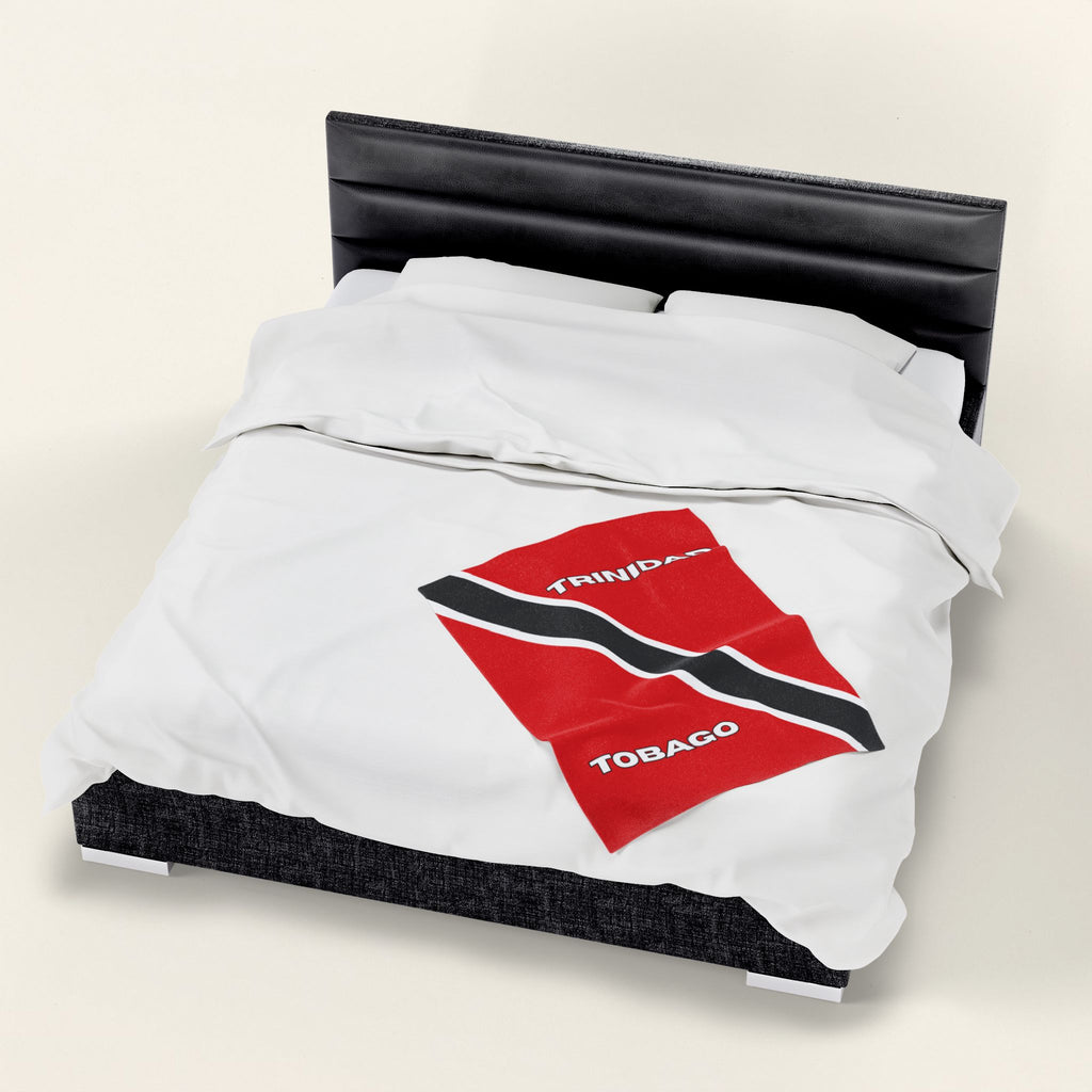 Trinidad Tobago Flag Velveteen Plush Blanket - Irie Blues Boutique