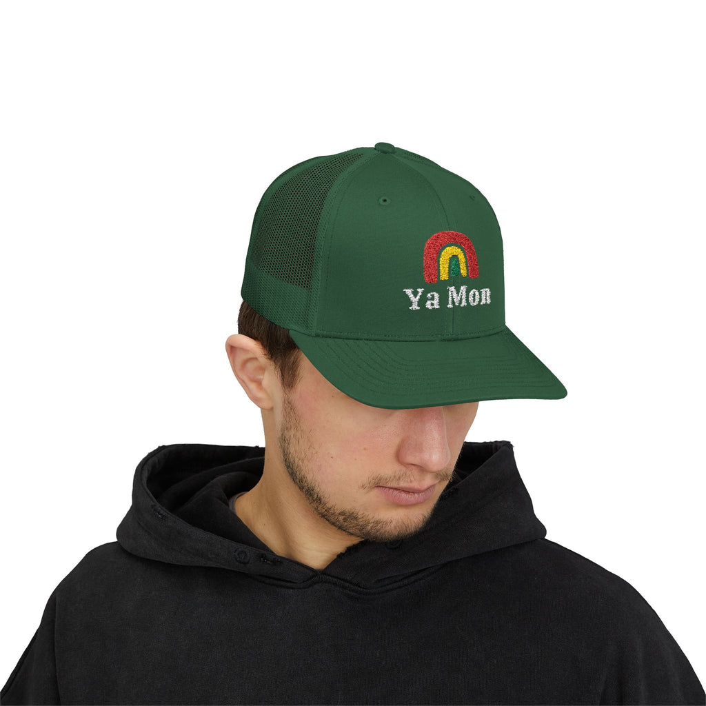 Rainbow Ya Mon Snapback Trucker Cap - Irie Blues Boutique