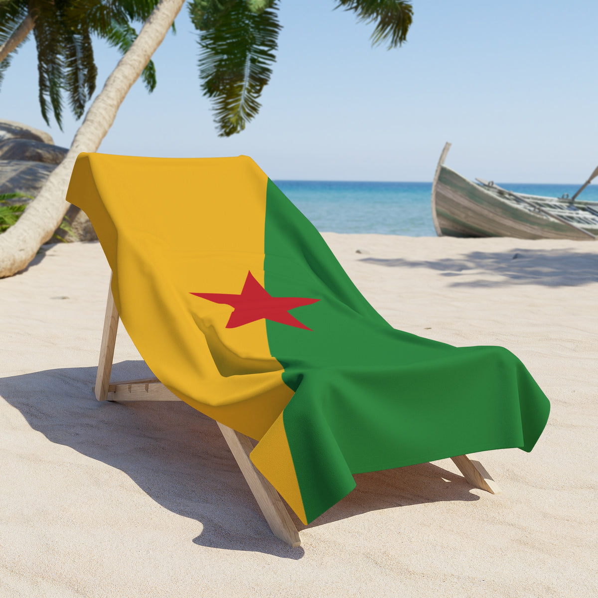 French Guiana Flag Beach Towel