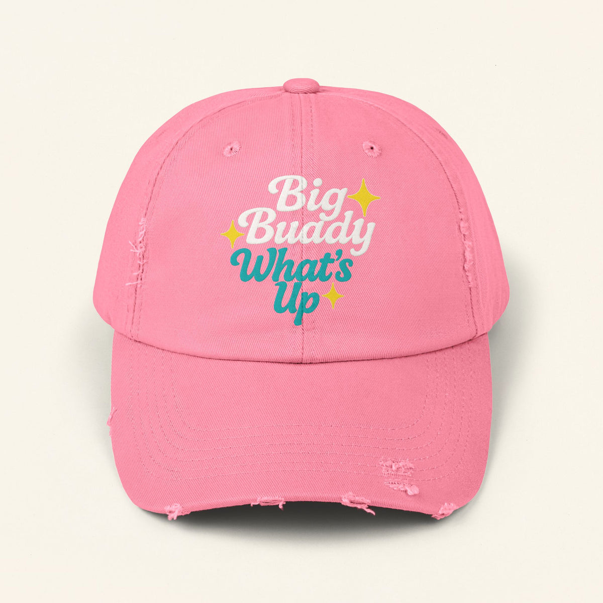 Big Buddy Whats Up Trendy Unisex Distressed Cap, Casual Hat, Gift for Friends, Summer AccessHeadwearory, Birthday Gift, Cool - Irie Blues Boutique