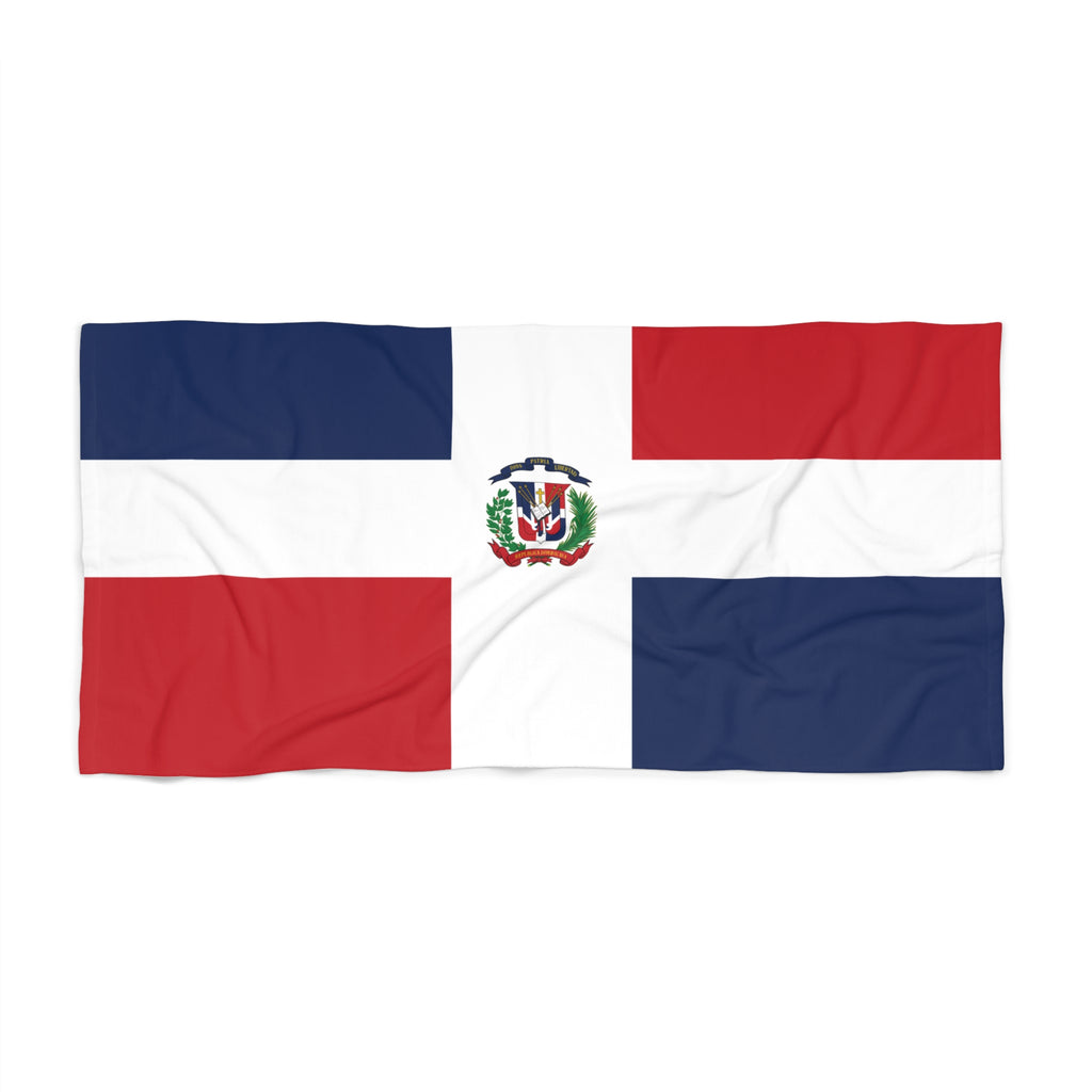 Dominican Republic Flag Beach Towel, Caribbean Flag Beach Towel, Travel Beach Towel, Vacation Towel, Island Flag Beach Blanket, - Irie Blues Boutique