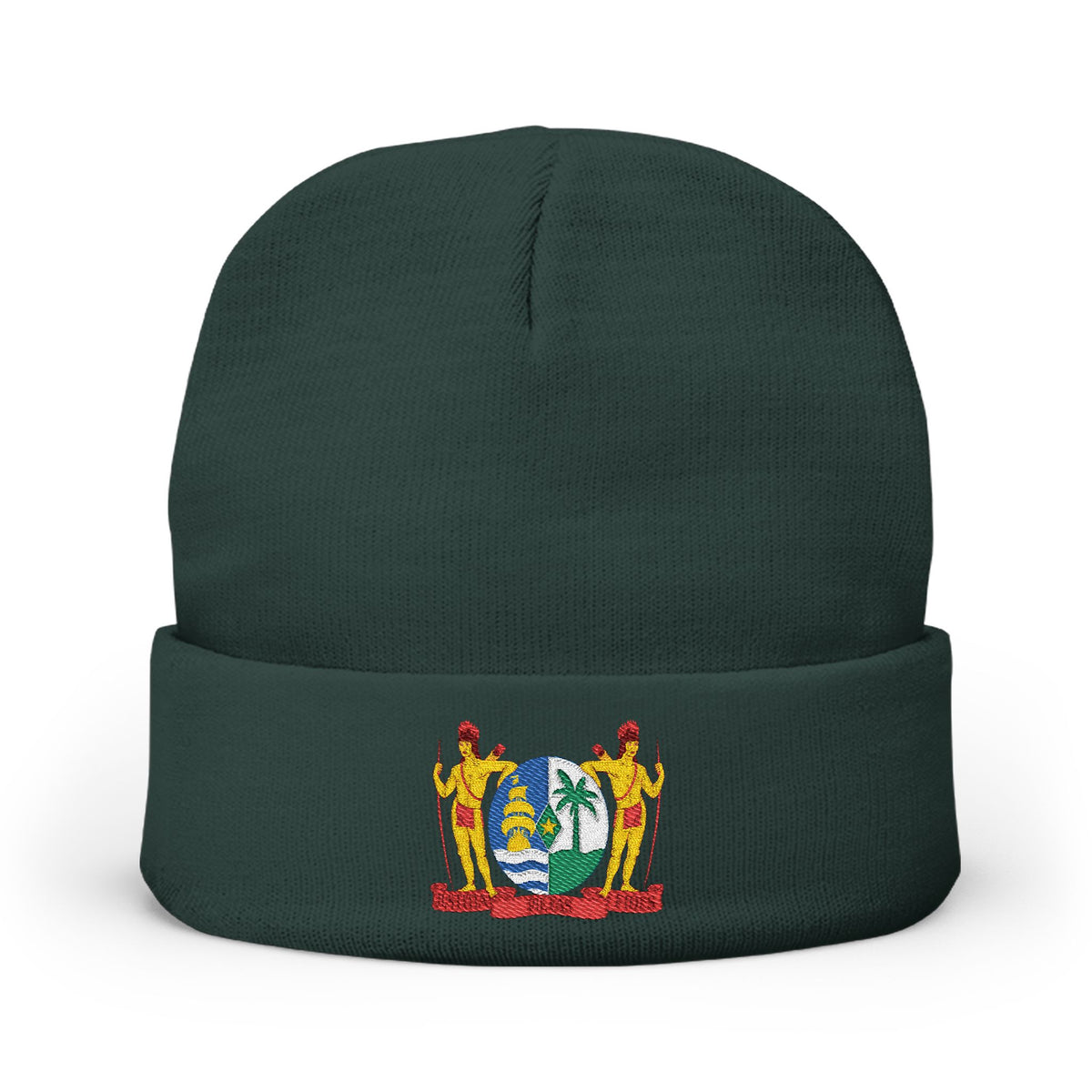 Suriname Coat of Arms Embroidered Knit Beanie - Irie Blues Boutique