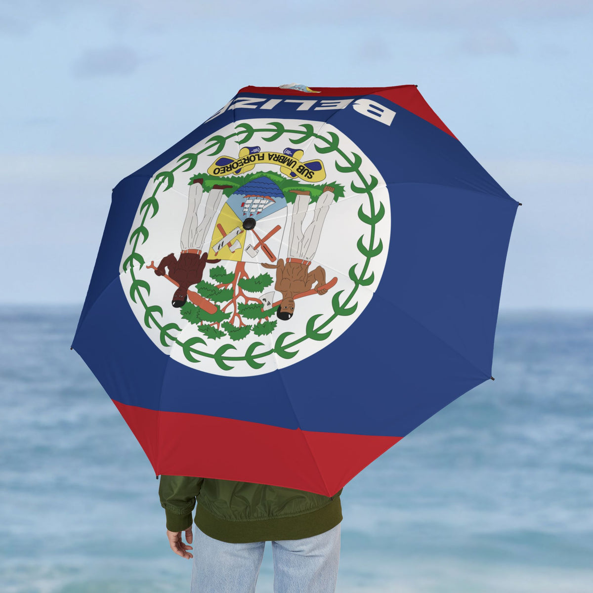 Belize Flag Umbrella - Irie Blues Boutique