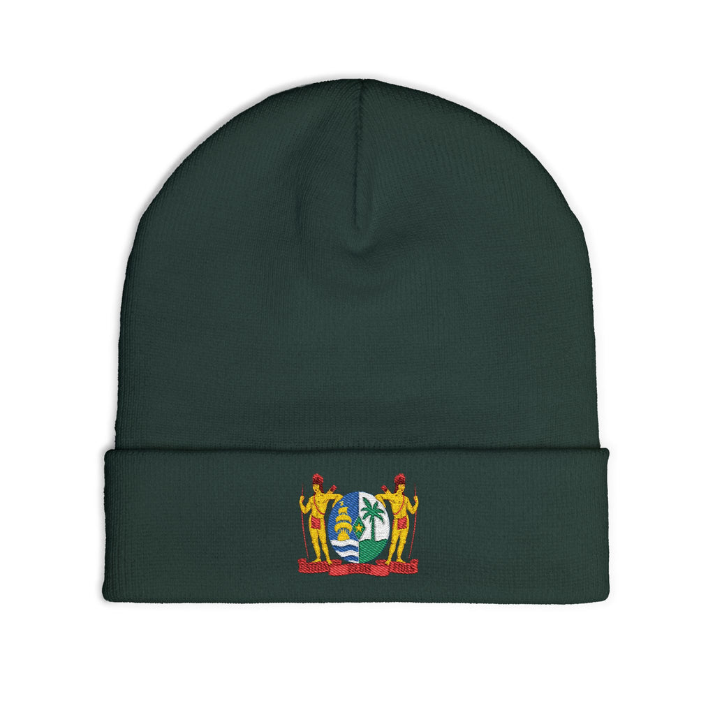 Suriname Coat of Arms Embroidered Knit Beanie - Irie Blues Boutique