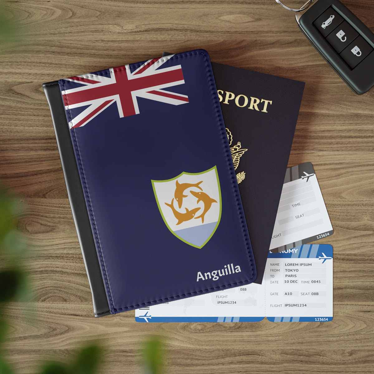 Anguilla Flag Leather Passport Cover - Irie Blues Boutique
