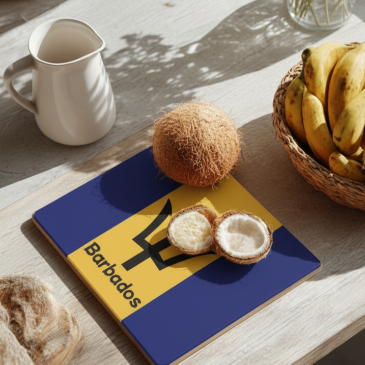 Barbados Flag Cutting Board - Irie Blues Boutique