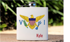 US Virgin Islands Flag Custom Name Flask - Irie Blues Boutique