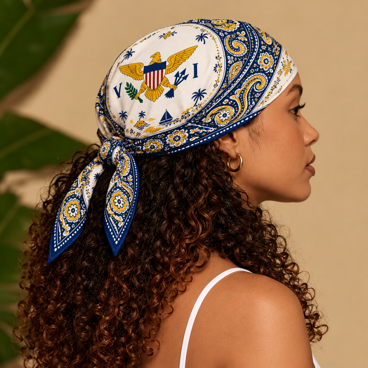 US Virgin Islands Flag Paisley Print Bandana
