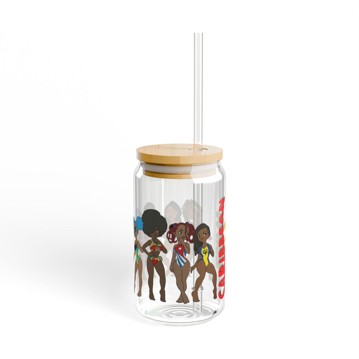 Caribbean Girls Run It 16oz Sipper Glass - Irie Blues Boutique