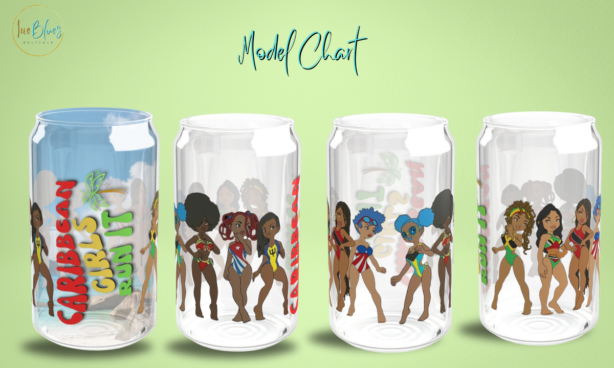 Caribbean Girls Run It 16oz Sipper Glass - Irie Blues Boutique