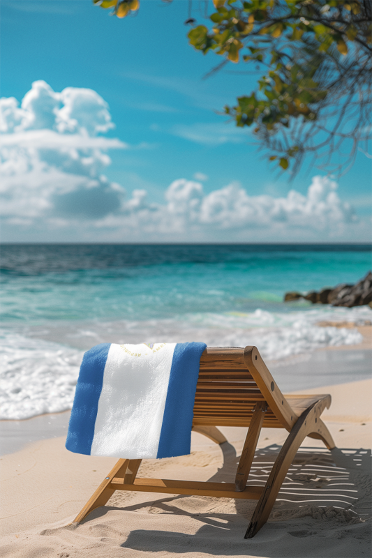 Nicaragua Flag Beach Towel