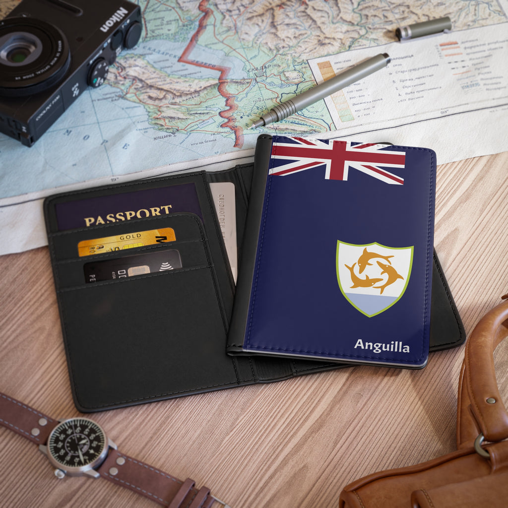 Anguilla Flag Leather Passport Cover - Irie Blues Boutique