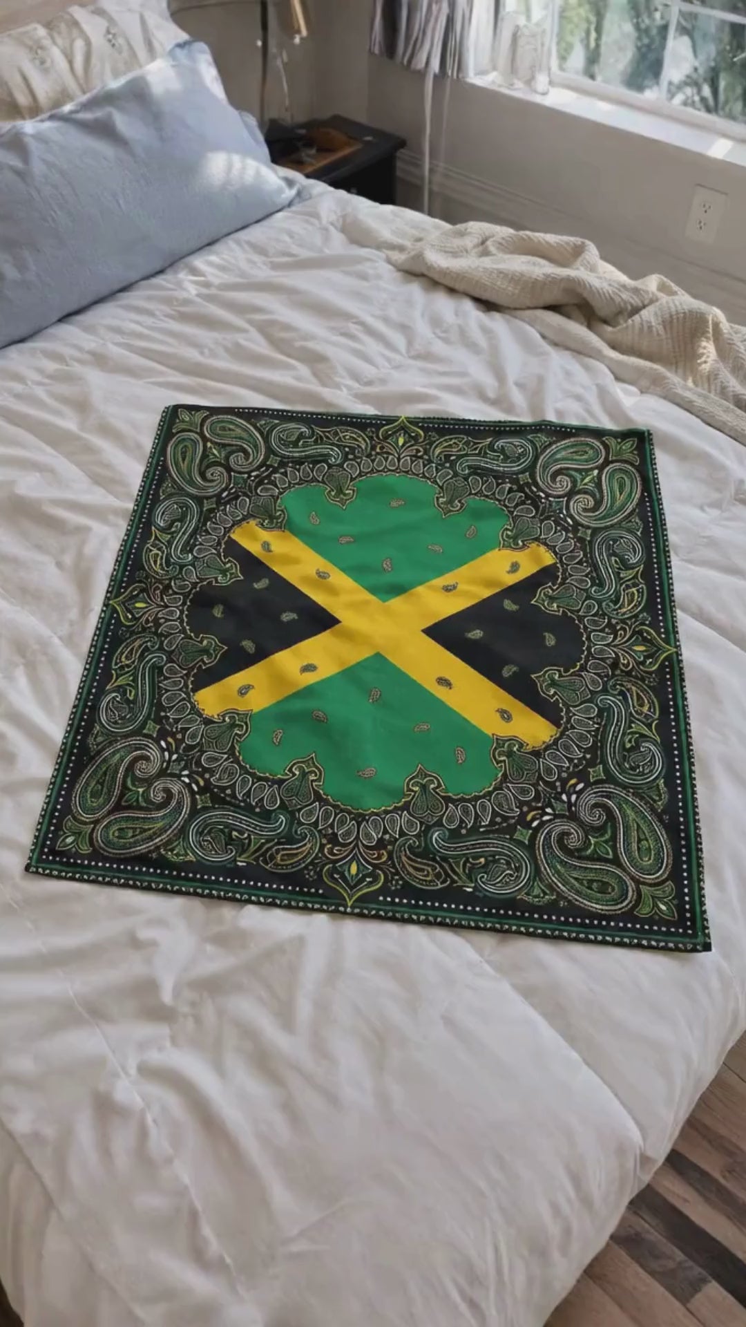 Jamaica Flag Paisley Print Bandana