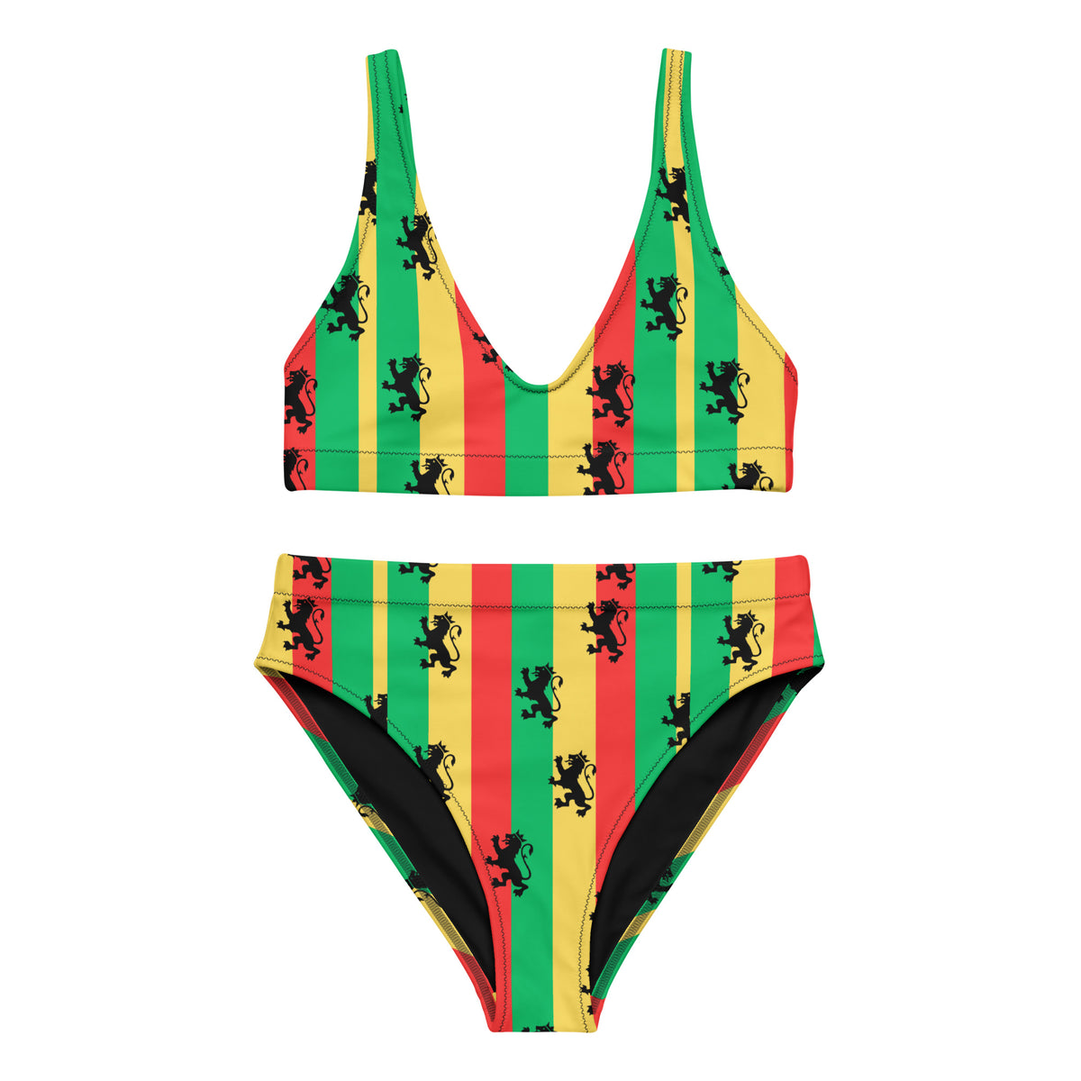 Rasta Reggae High Waisted Bikini - Irie Blues Boutique