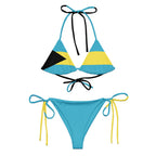Bahamas Flag All Over Print Recycled String Bikini String Bikini - Irie Blues Boutique