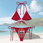 Banks Beer Logo All Over Print Recycled String Bikini - Irie Blues Boutique