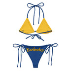 Barbados Flag All-Over Print Recycled String Bikini - Irie Blues Boutique