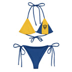 Barbados Flag All-Over Print Recycled String Bikini - Irie Blues Boutique