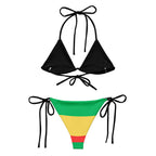 One Love Reggae All Over Print Recycled String Bikini - Irie Blues Boutique