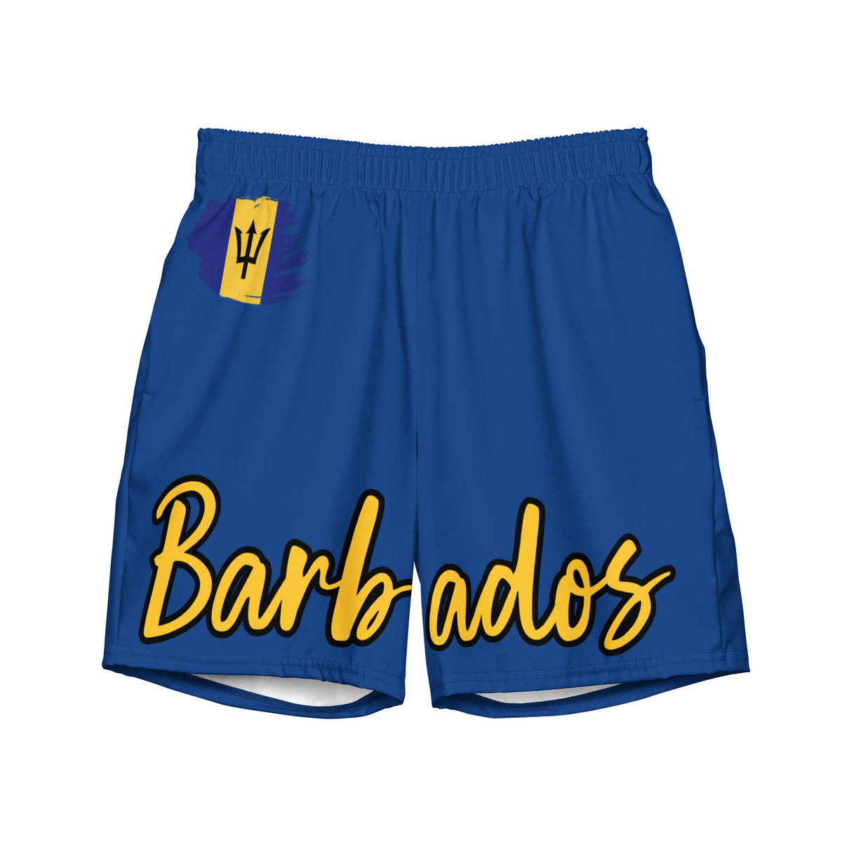 Barbados Flag Recycled Swim Trunks - Irie Blues Boutique