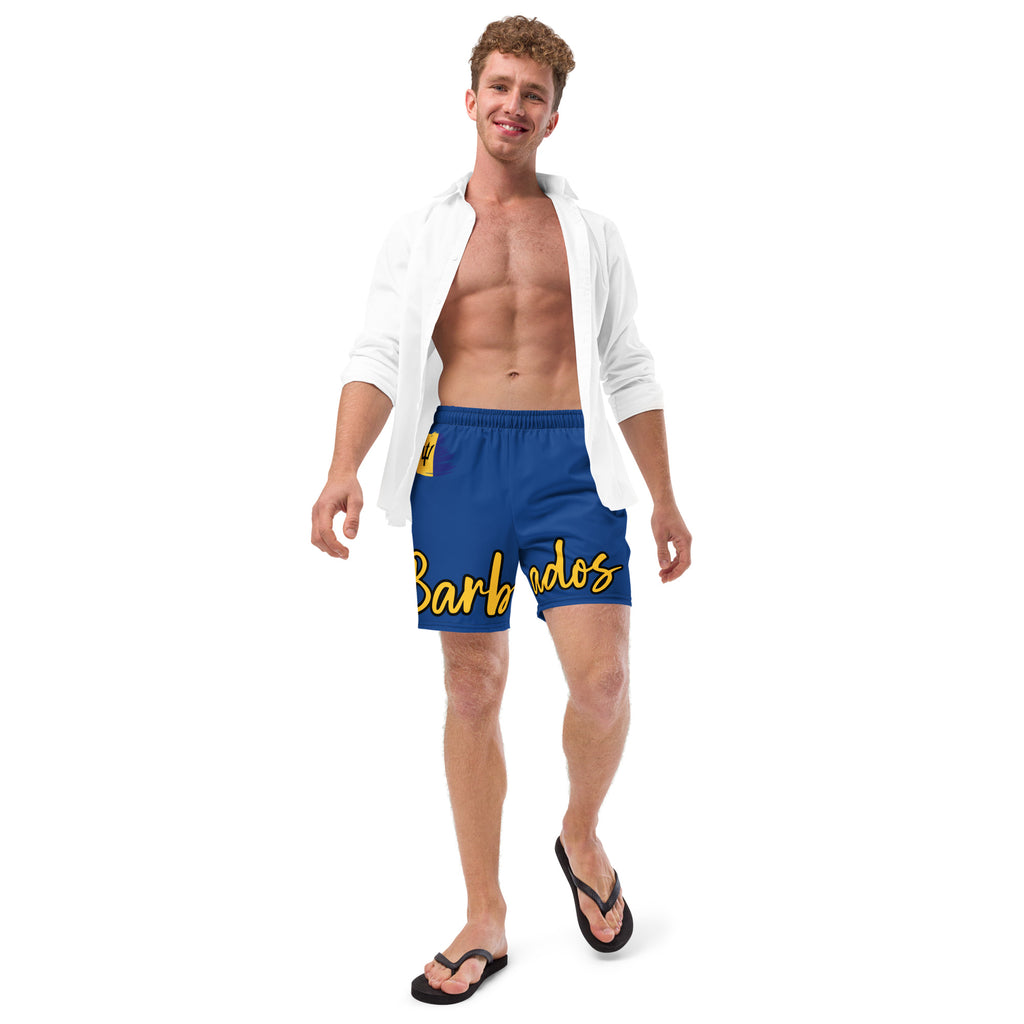 Barbados Flag Recycled Swim Trunks - Irie Blues Boutique