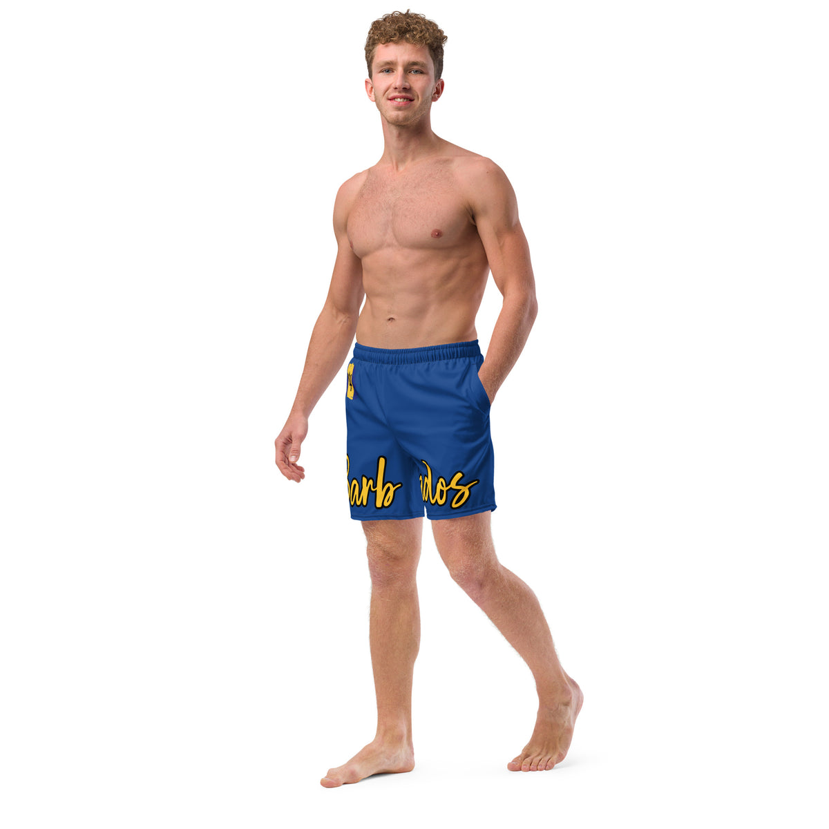 Barbados Flag Recycled Swim Trunks - Irie Blues Boutique
