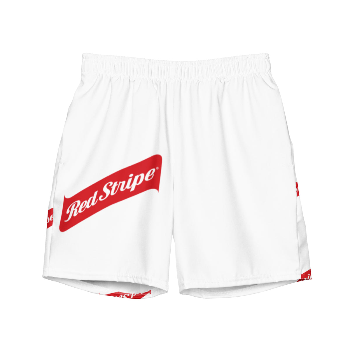 Red Stripe Beer Logo Recycled Swim Trunks - Irie Blues Boutique