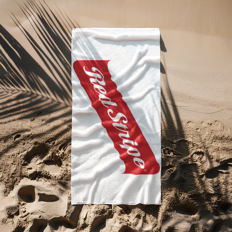 Red Stripe Beach Towel - Irie Blues Boutique