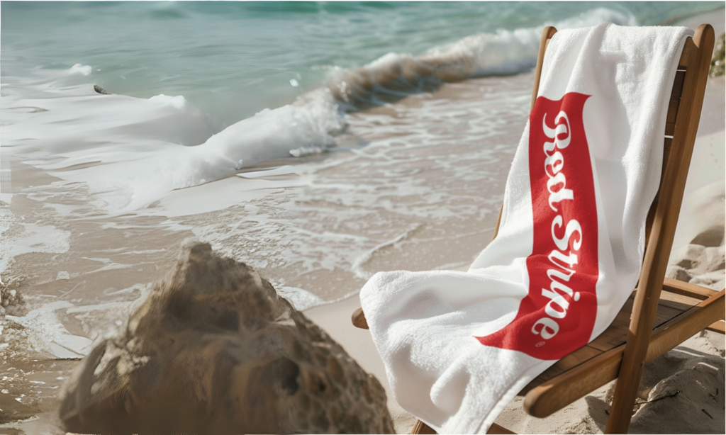 Red Stripe Beach Towel - Irie Blues Boutique
