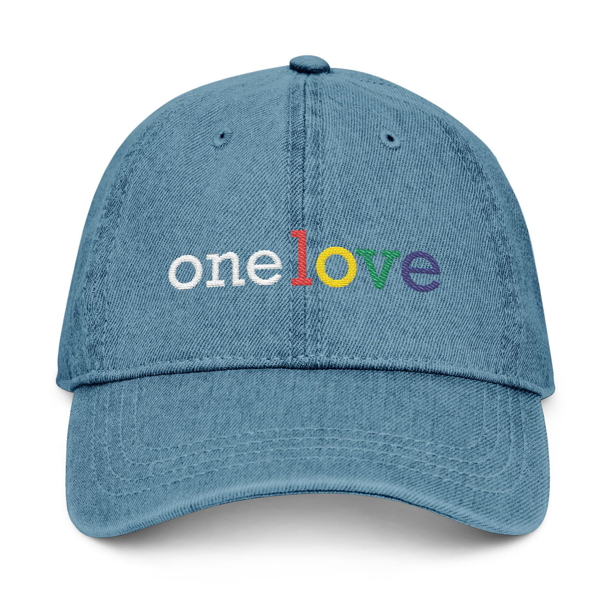 One Love Rastafarian Flag Embroidered Denim Hat - Irie Blues Boutique
