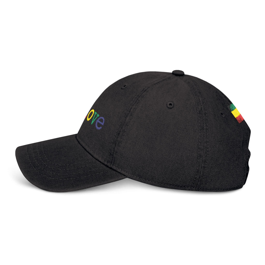 One Love Rastafarian Flag Embroidered Denim Hat - Irie Blues Boutique