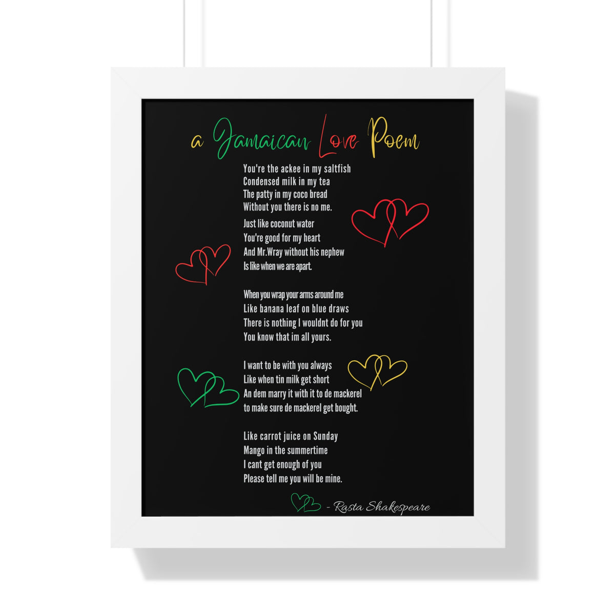 Jamaican Love Poem Framed Poster - Irie Blues Boutique