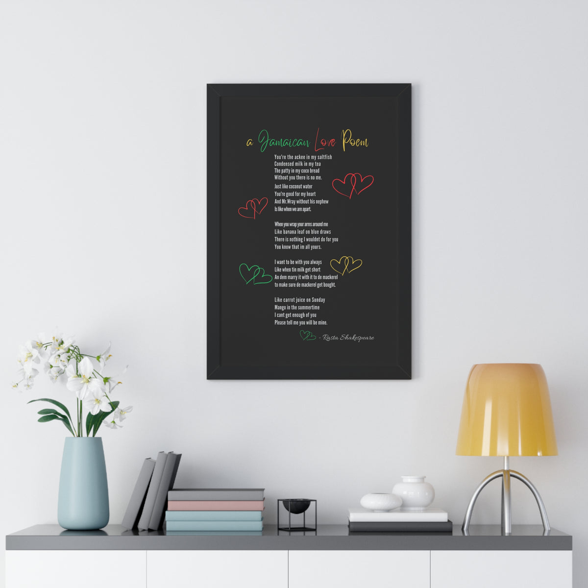 Jamaican Love Poem Framed Poster - Irie Blues Boutique