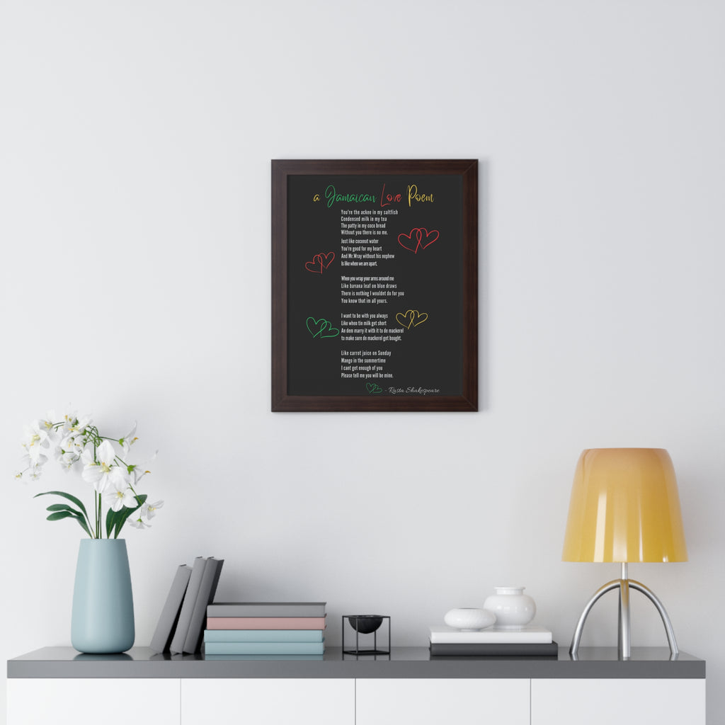 Jamaican Love Poem Framed Poster - Irie Blues Boutique
