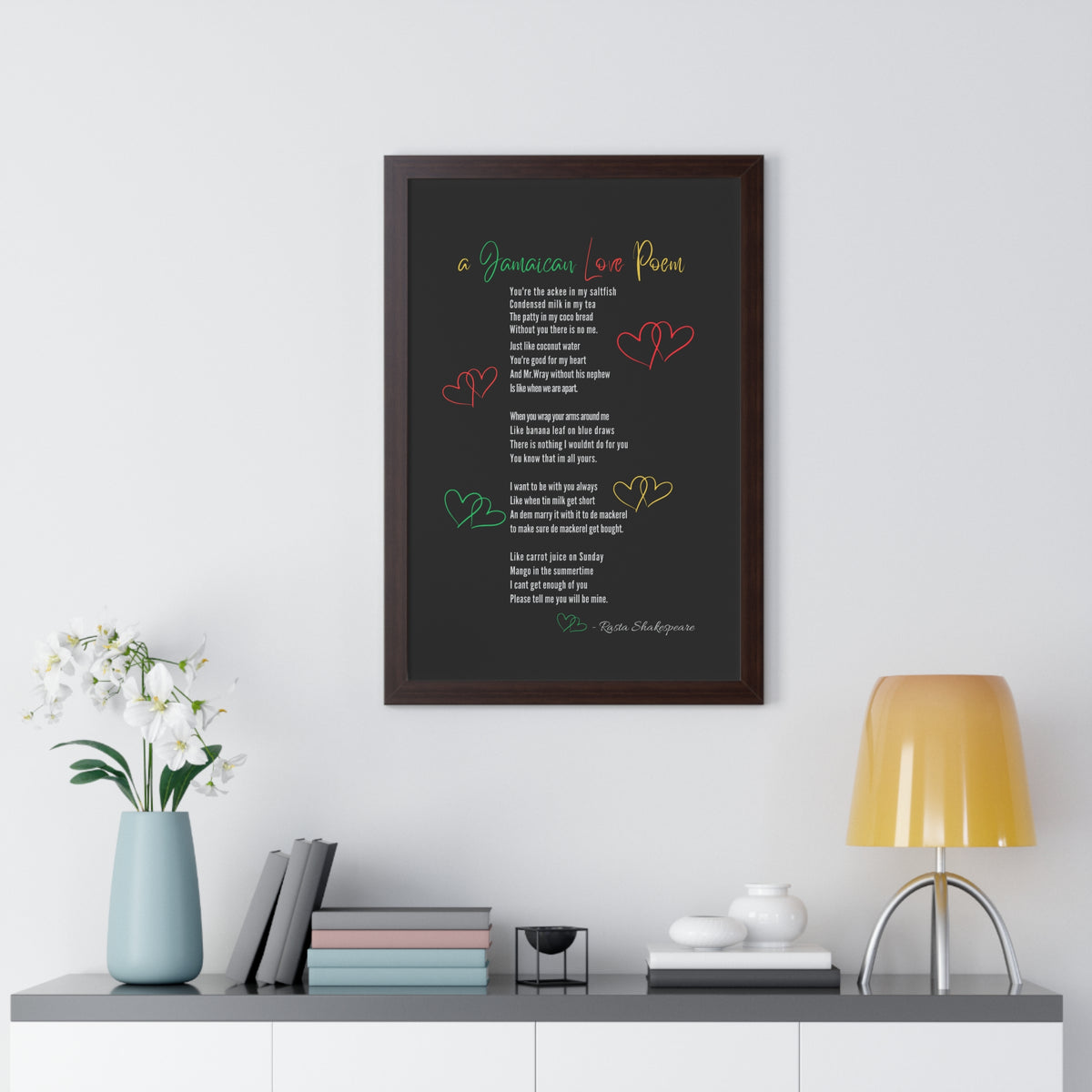 Jamaican Love Poem Framed Poster - Irie Blues Boutique