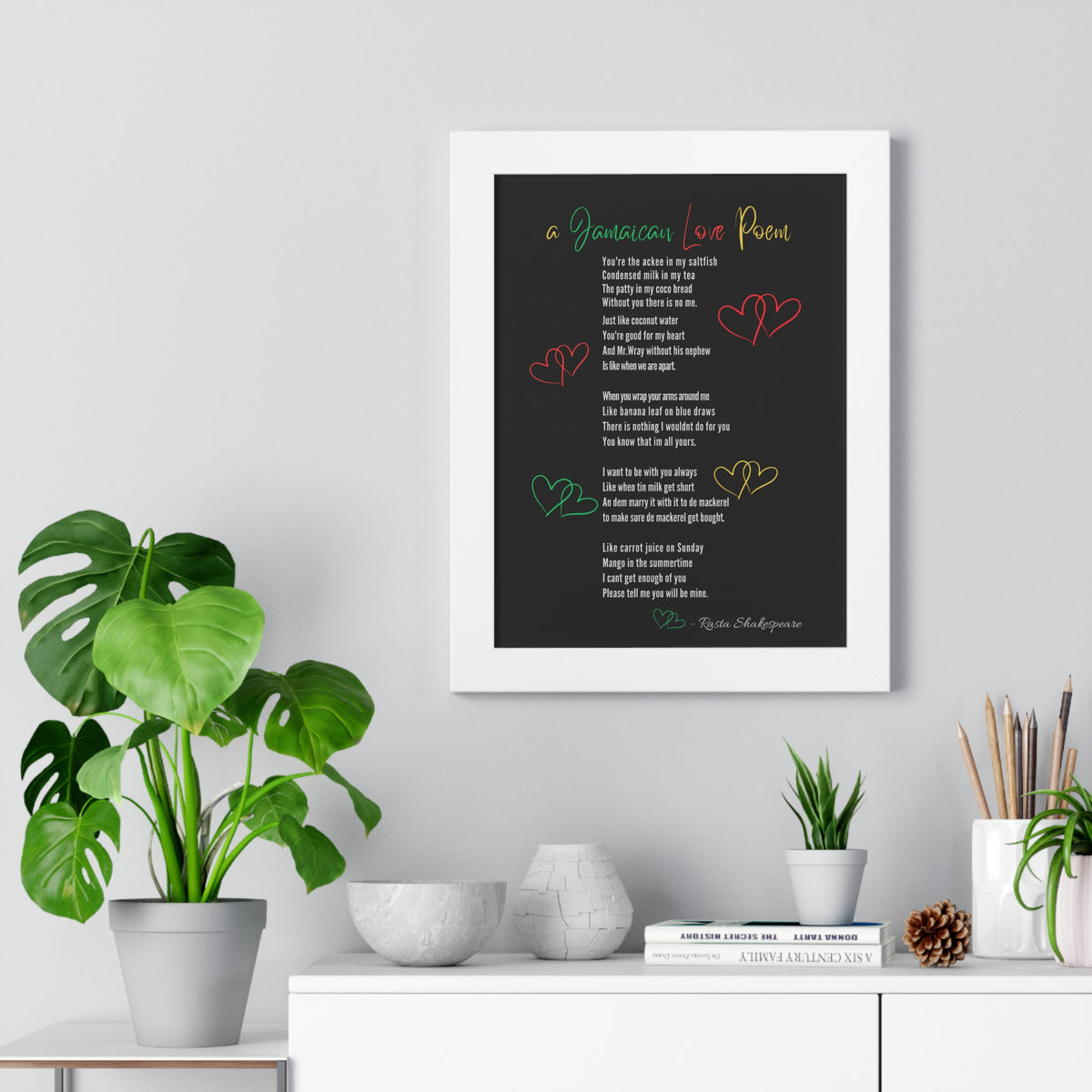 Jamaican Love Poem Framed Poster - Irie Blues Boutique
