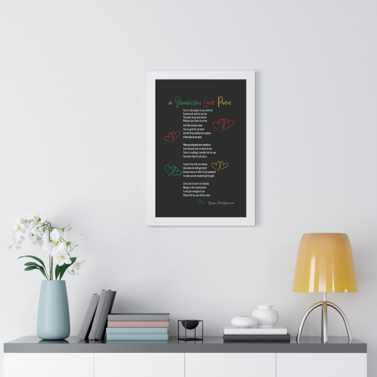 Jamaican Love Poem Framed Poster - Irie Blues Boutique
