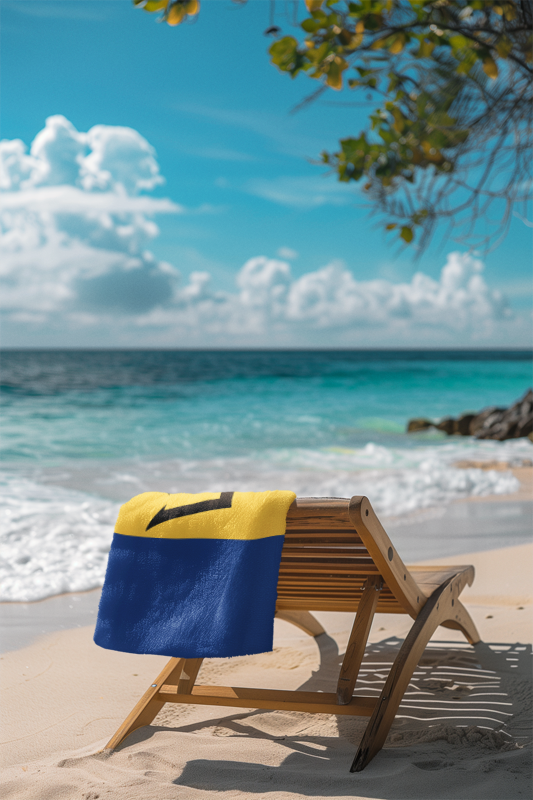 Barbados Flag Beach Towel - Irie Blues Boutique