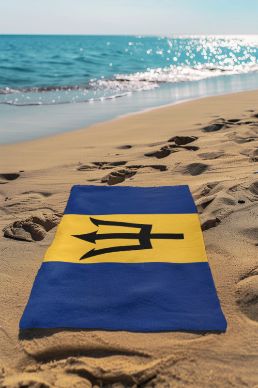 Barbados Flag Beach Towel - Irie Blues Boutique
