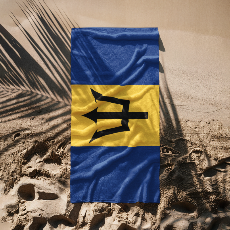 Barbados Flag Beach Towel - Irie Blues Boutique