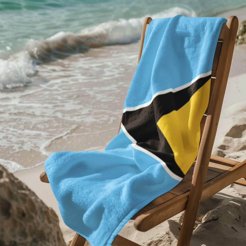 St. Lucia Flag Beach Towel - Irie Blues Boutique