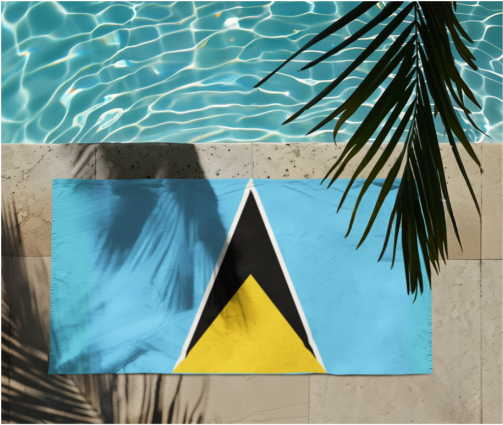 St. Lucia Flag Beach Towel - Irie Blues Boutique