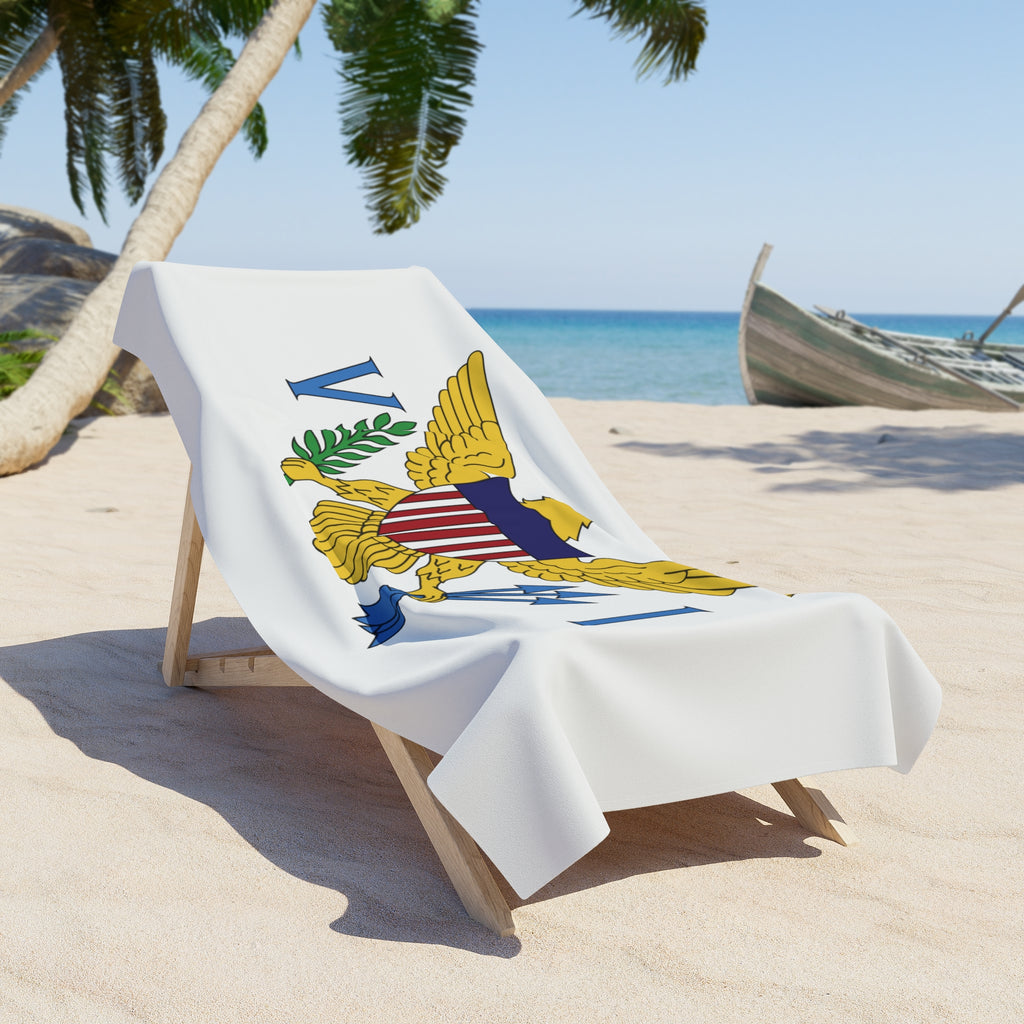 U.S. Virgin Islands Flag Beach Towel - Irie Blues Boutique