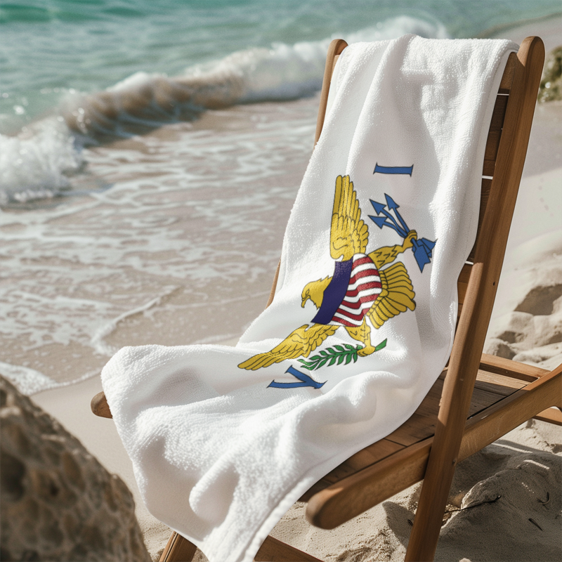 U.S. Virgin Islands Flag Beach Towel - Irie Blues Boutique