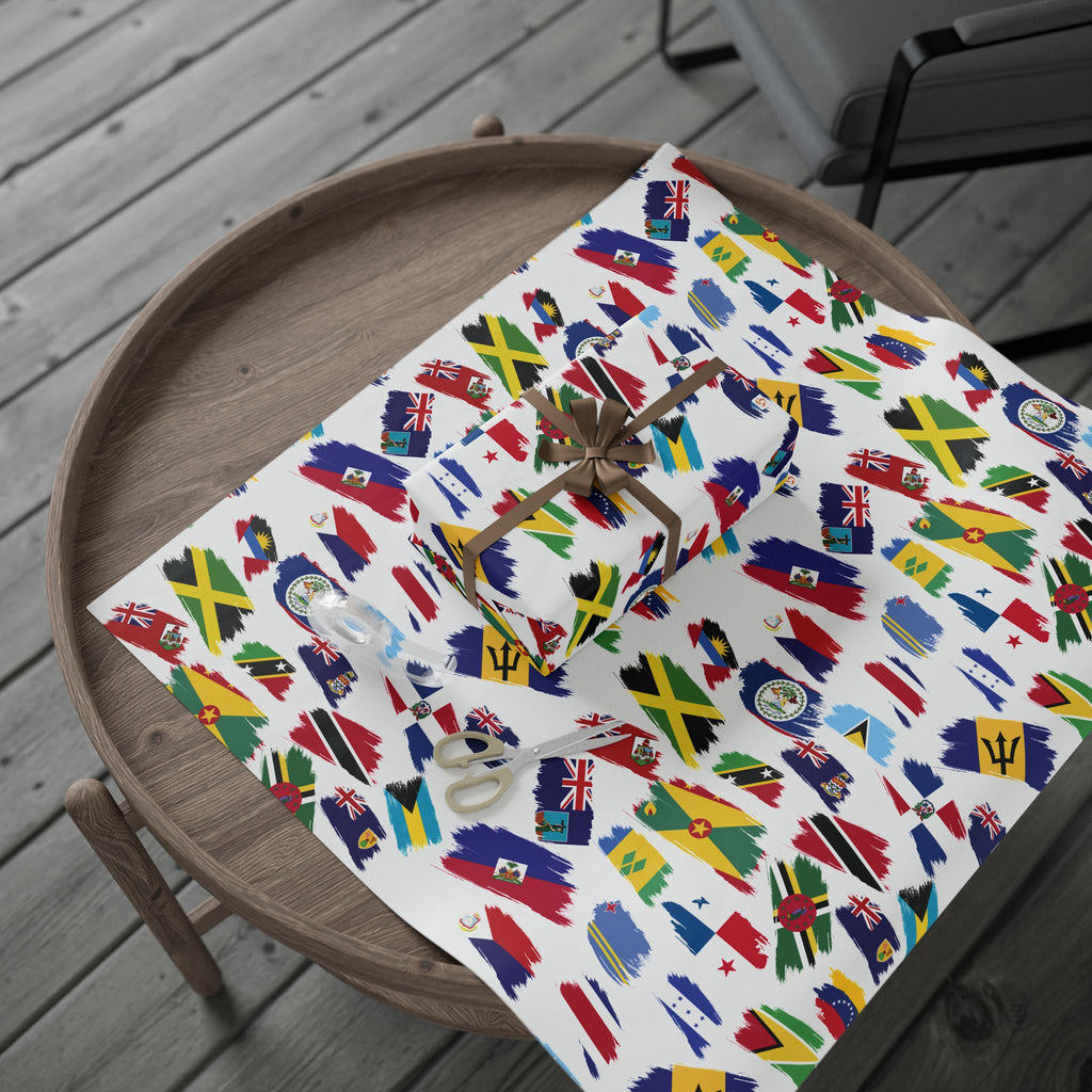 Caribbean Islands Flags Wrapping Paper - Irie Blues Boutique