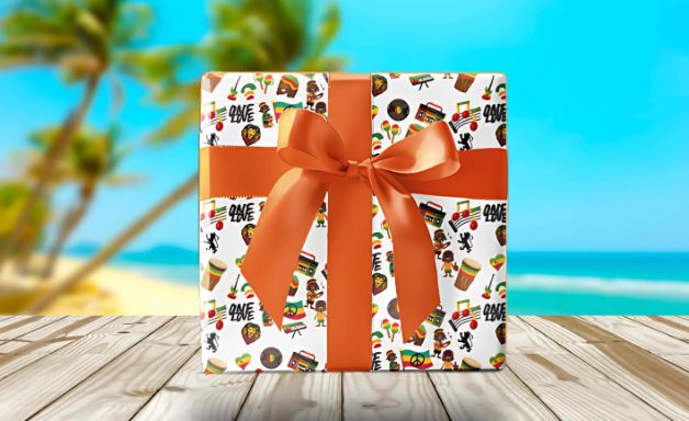 Reggae Theme Wrapping Papers (White) - Irie Blues Boutique